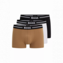 3PACK  Boxer Boss Marrón-blanco-negro  HUGO
