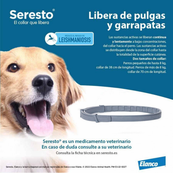 Seresto Perro Collar Mas de 8 Kg Bolsa  ELANCO