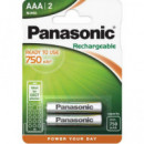 PANASONIC Pilas Recargables Pack 2 Unidades Aaa NI-MH750