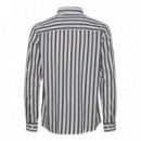 Camisas Camisa !SOLID de Hombre Manga Larga Egan Medieval Blue