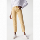 Pantalones Vaqueros de Mujer SALSA JEANS True Cropped Slim Amarillo