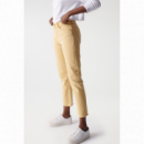 Pantalones Vaqueros de Mujer SALSA JEANS True Cropped Slim Amarillo