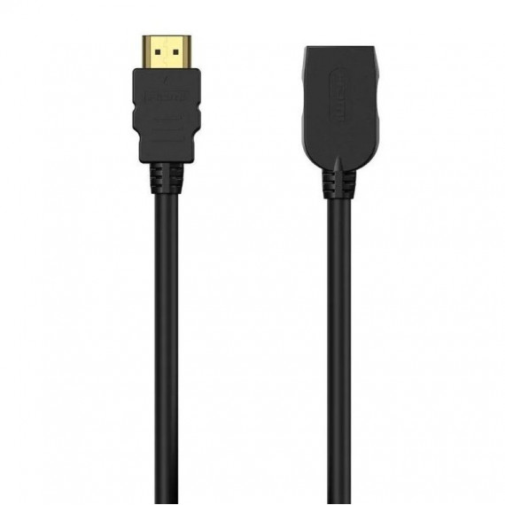 AISENS Cable Alargador HDMI A120-0544/ HDMI Macho - HDMI Hembra/ 1M/ Negro