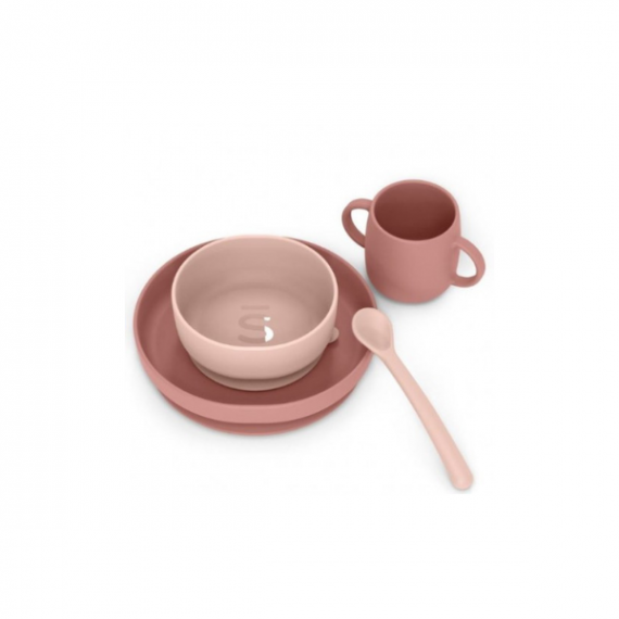Vajilla Infantil Silicona SUAVINEX Rosa
