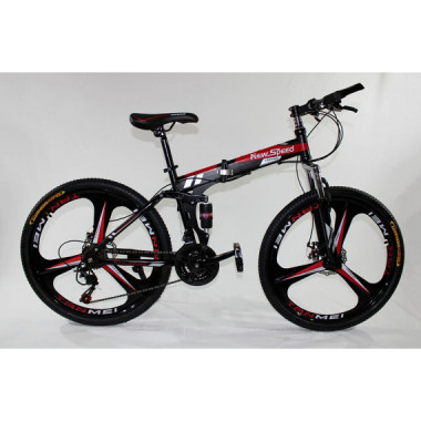 MTB-T006-C - Bicicleta Monta&ntilde;a Adulto Negro/rojo  NEW SPEED