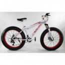 FTB-T001 - Bicicleta Fatbike Adulto Blanco/rojo  NEW SPEED