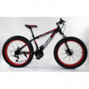 FTB-T002 - Bicicleta Fatbike Adulto Negro/rojo  NEW SPEED