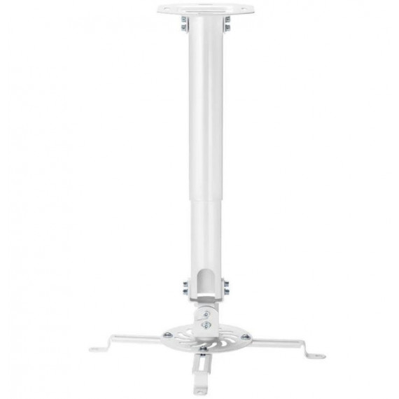 AISENS Soporte de Techo para Proyector hasta 13,5 Kg/ Blanco Giratorio/ Inclinable/ Extensible