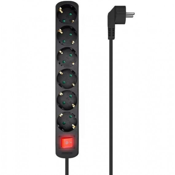 AISENS Regleta 6 Tomas con Interruptor/ Negro