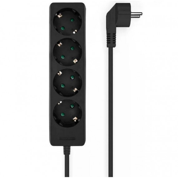 AISENS Strip 4 prises sans interrupteur/ Noir