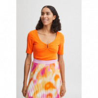 B-YOUNG Camisetas Mujer Camiseta de Mujer B.young Pavana Orange Peel - Guanxe Atlantic Marketplace
