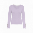 Jerséis y Sudaderas Jersey de Mujer ONLY Cuello Pico Julie Pastel Lilac