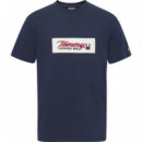 Camiseta con Logo Retro de TOMMY HILFIGER