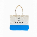 Bolsa Bolso Tote Bag LA PAZ Ecru Blue