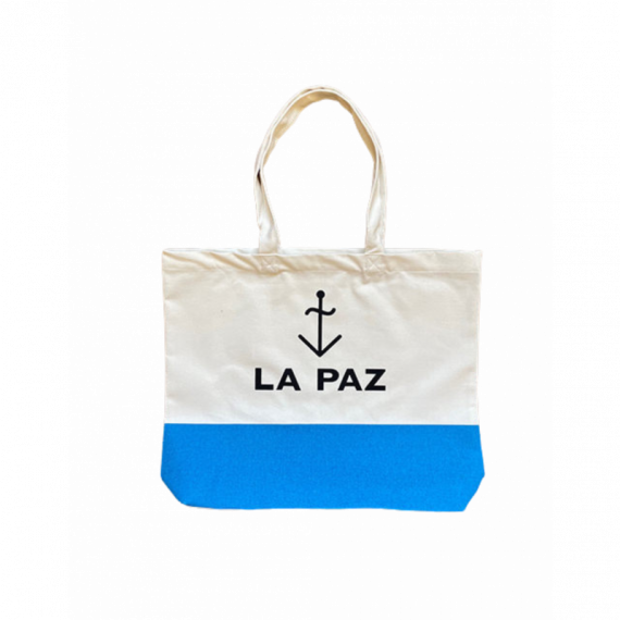 Bolsa Bolso Tote Bag LA PAZ Ecru Blue