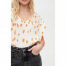 Camisas y Tops Top WILD PONY con Manga Corta Caída y Estampado de Lunares