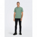 ONLY&SONS Polos Polo Only & Sons de Hombre Manga Corta Chinois Green