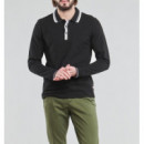 Polo GUESS Negro Manga Larga