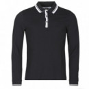 Polo GUESS Negro Manga Larga