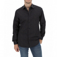 Camisa Only&Sons azul marina con estampado - Guanxe Atlantic Marketplace