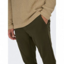 Pantalón Only&Sons tipo chino de punto verde