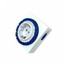 Programador Analogico Compacto 24 Horas Blanco Silver