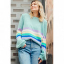 SUGARHILL BRIGHTON Jerséis y Sudaderas Jersey Sugarhill Essie Aqua Block Stripes