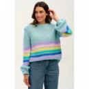 SUGARHILL BRIGHTON Jerséis y Sudaderas Jersey Sugarhill Essie Aqua Block Stripes