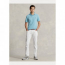POLO RALPH LAUREN Polos Polo de Hombre de Piqué Ralph Lauren Slim Fit Watchhill Blue Heather