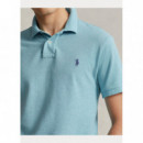 POLO RALPH LAUREN Polos Polo de Hombre de Piqué Ralph Lauren Slim Fit Watchhill Blue Heather