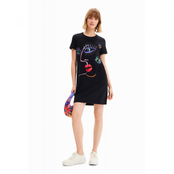 Vestido Camiseta con Ilustración Cara-arty DESIGUAL