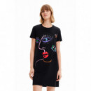 Vestido Camiseta con Ilustración Cara-arty DESIGUAL
