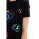 Vestido Camiseta con Ilustración Cara-arty DESIGUAL