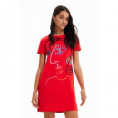 Vestido Camiseta con Ilustración Cara-arty DESIGUAL