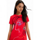 Vestido Camiseta con Ilustración Cara-arty DESIGUAL