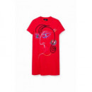 Vestido Camiseta con Ilustración Cara-arty DESIGUAL