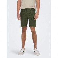 Bermudas ONLY&SONS Regular Ply Twill Dark Olive
