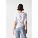 Camisetas Mujer Camiseta SALSA JEANS de Mujer con Escote Asimétrico