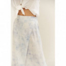 Falda MUS&BOMBON Larga con Abertura Linza Azul