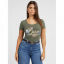 Camiseta Logotipo Bordado Frontal de GUESS