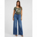 Camiseta Logotipo Bordado Frontal de GUESS