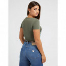 Camiseta Logotipo Bordado Frontal de GUESS