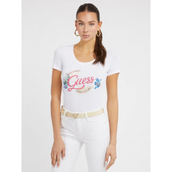Camiseta Logotipo Bordado Frontal de GUESS
