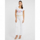 Camiseta Logotipo Bordado Frontal de GUESS