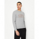 Jersey ARMANI EXCHANGE Gris Logo Naranja