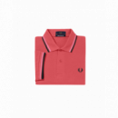 Polos Polo FRED PERRY M12 Rosa Cibernético Rosa Brillante Negro Made In England