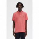 Polos Polo FRED PERRY M12 Rosa Cibernético Rosa Brillante Negro Made In England