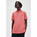 Polos Polo FRED PERRY M12 Rosa Cibernético Rosa Brillante Negro Made In England