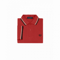Polos Polo FRED PERRY M3600 Rojo Lavado Blanco Nieve Negro - Guanxe Atlantic Marketplace