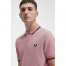 Polos Polo FRED PERRY M3600 Rosa Tiza Rojo Lavado Negro
